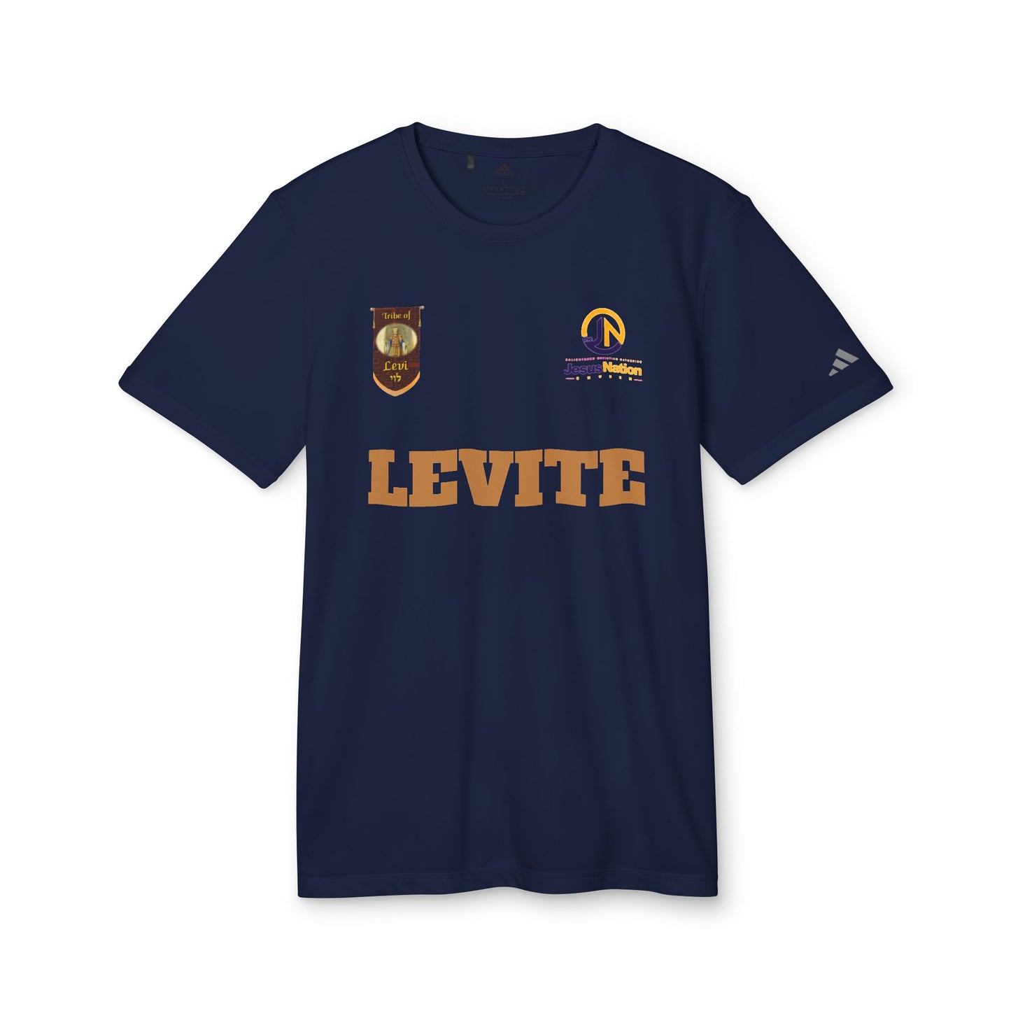 Adidas Unisex Sport T-Shirt - Navy Blue with LEVITE Design | Athletic Apparel for Active Lifestyle