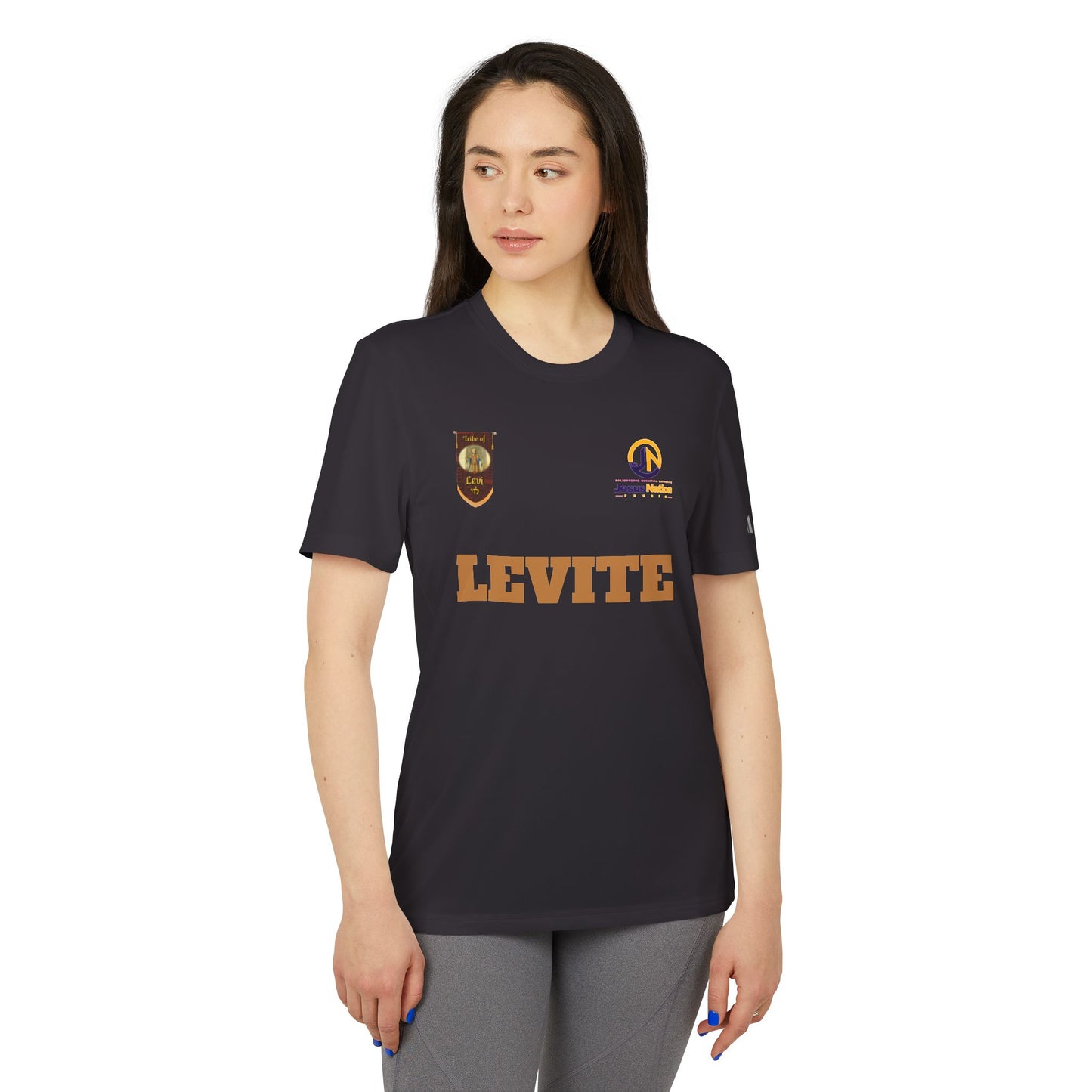 Adidas Unisex Sport T-Shirt - Navy Blue with LEVITE Design | Athletic Apparel for Active Lifestyle