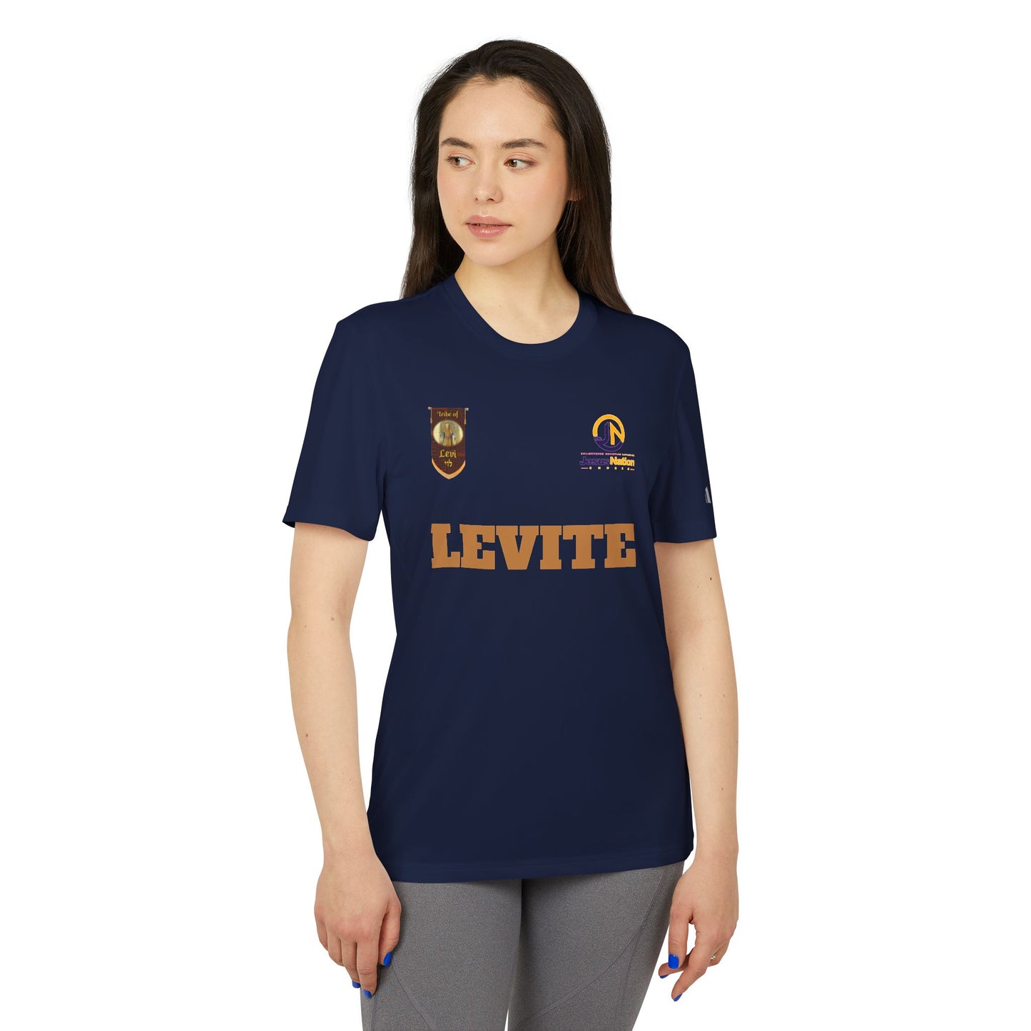 Adidas Unisex Sport T-Shirt - Navy Blue with LEVITE Design | Athletic Apparel for Active Lifestyle